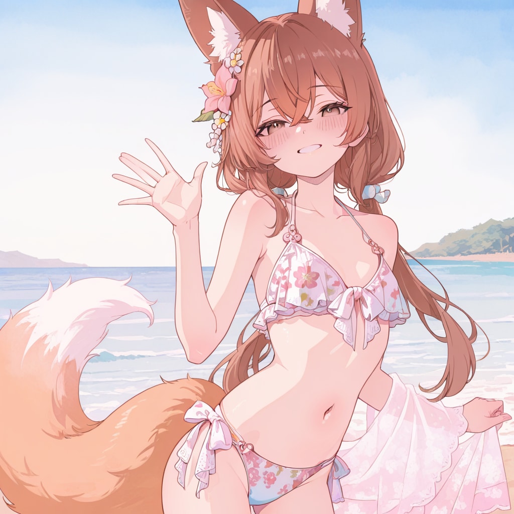 狐娘ヨーコと海へ