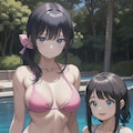 仲良し母娘の水遊び 4枚目