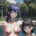 仲良し母娘の水遊び 5枚目
