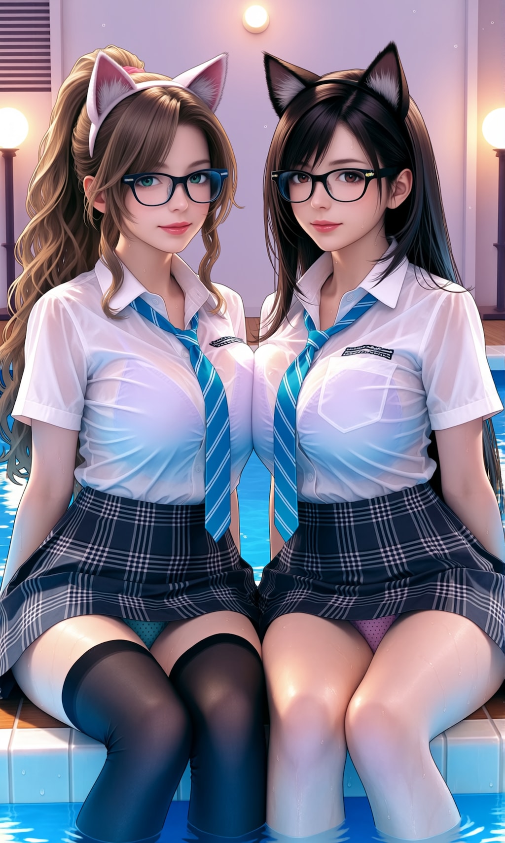 水泳部員ティファ＆エアリスの足湯
