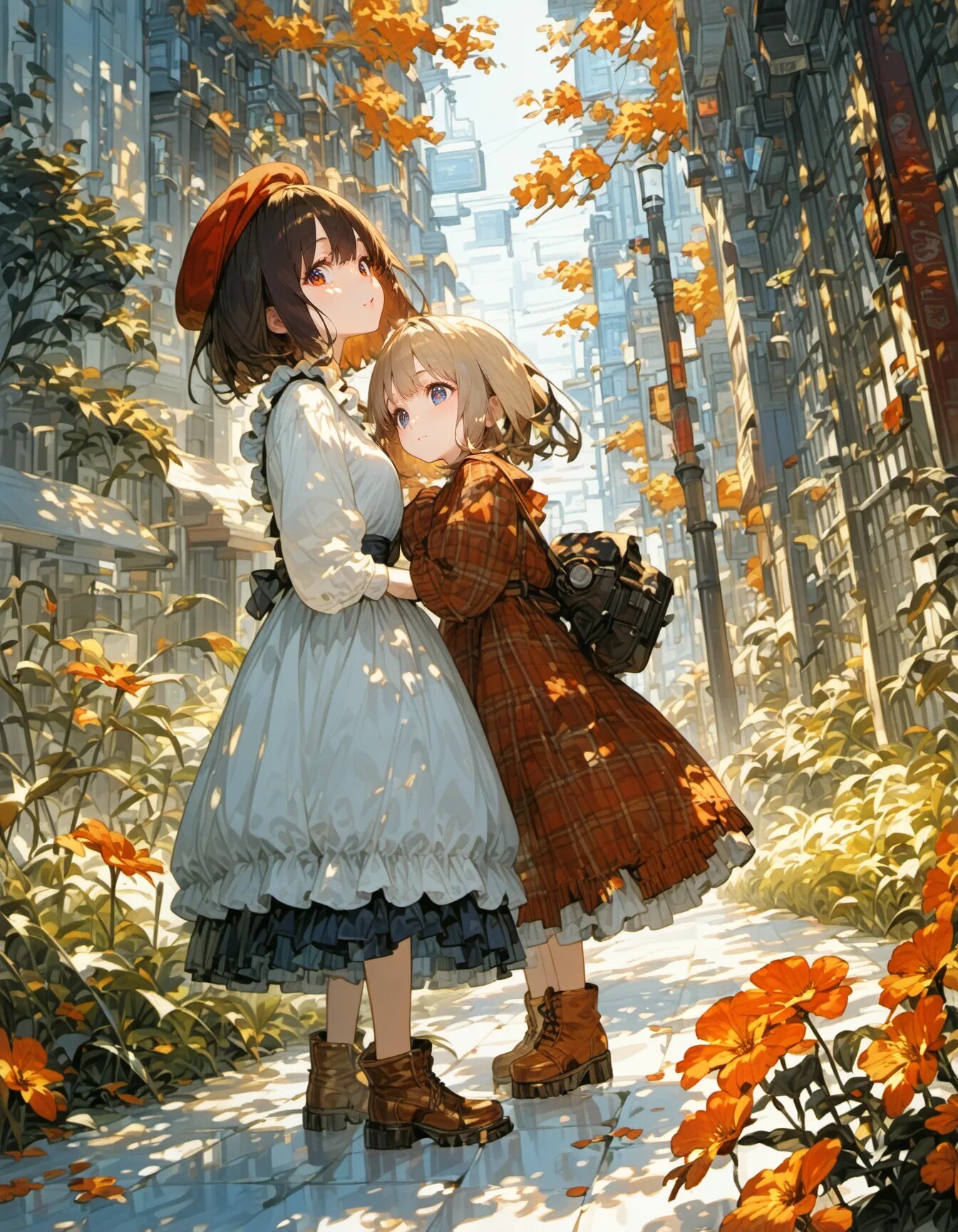 Sisters in the Autumn City | の人気AIイラスト・グラビア
