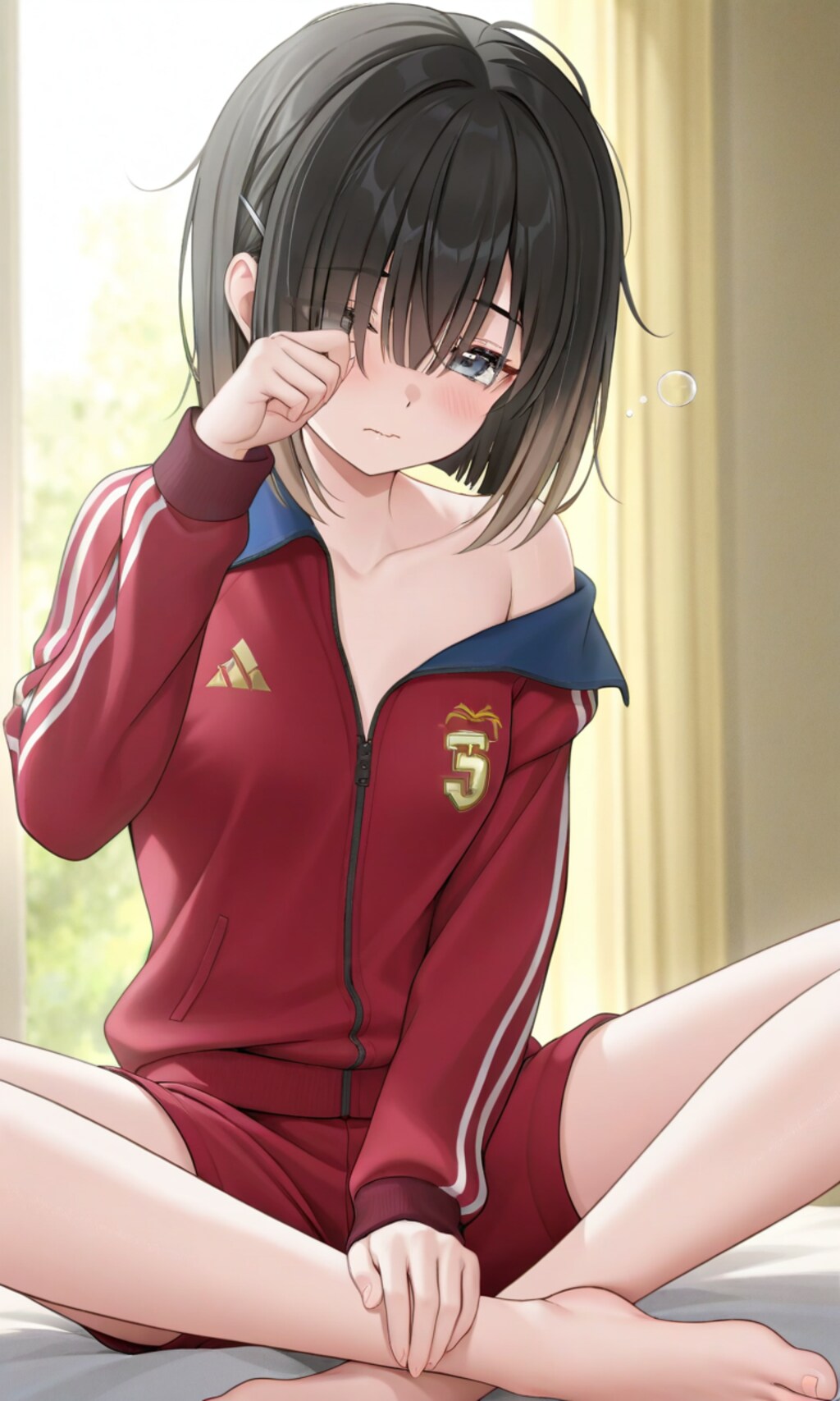 寝起きジャージ女の子