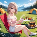 湖畔キャンプ(モデル：朝倉虹夏) 2枚目