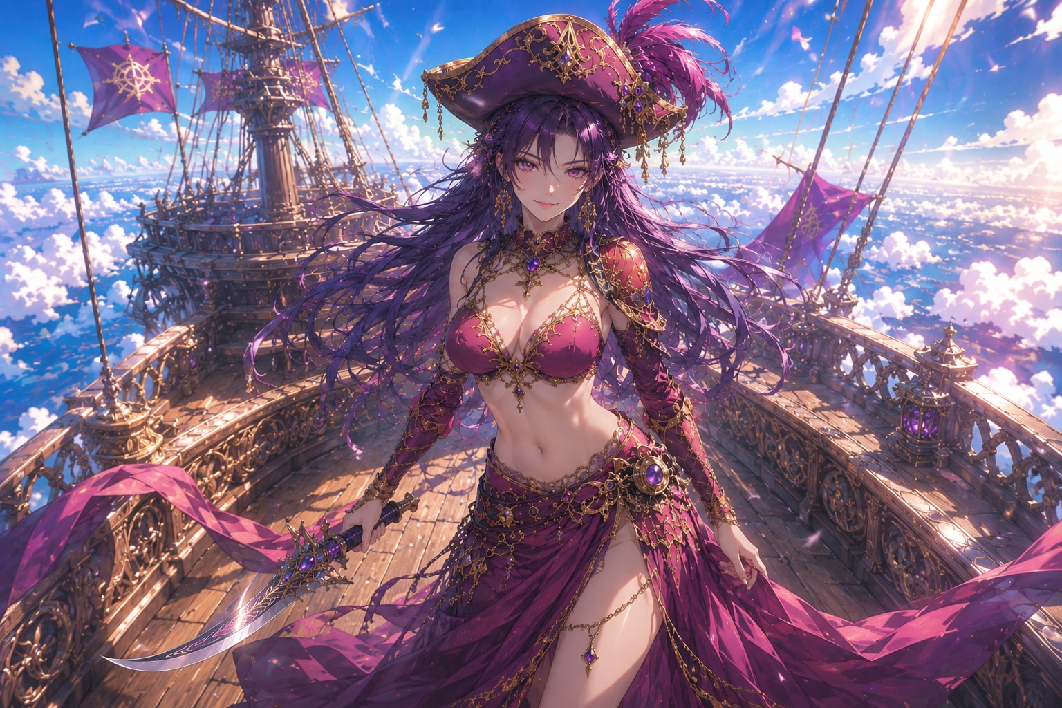 女海賊と飛空艇