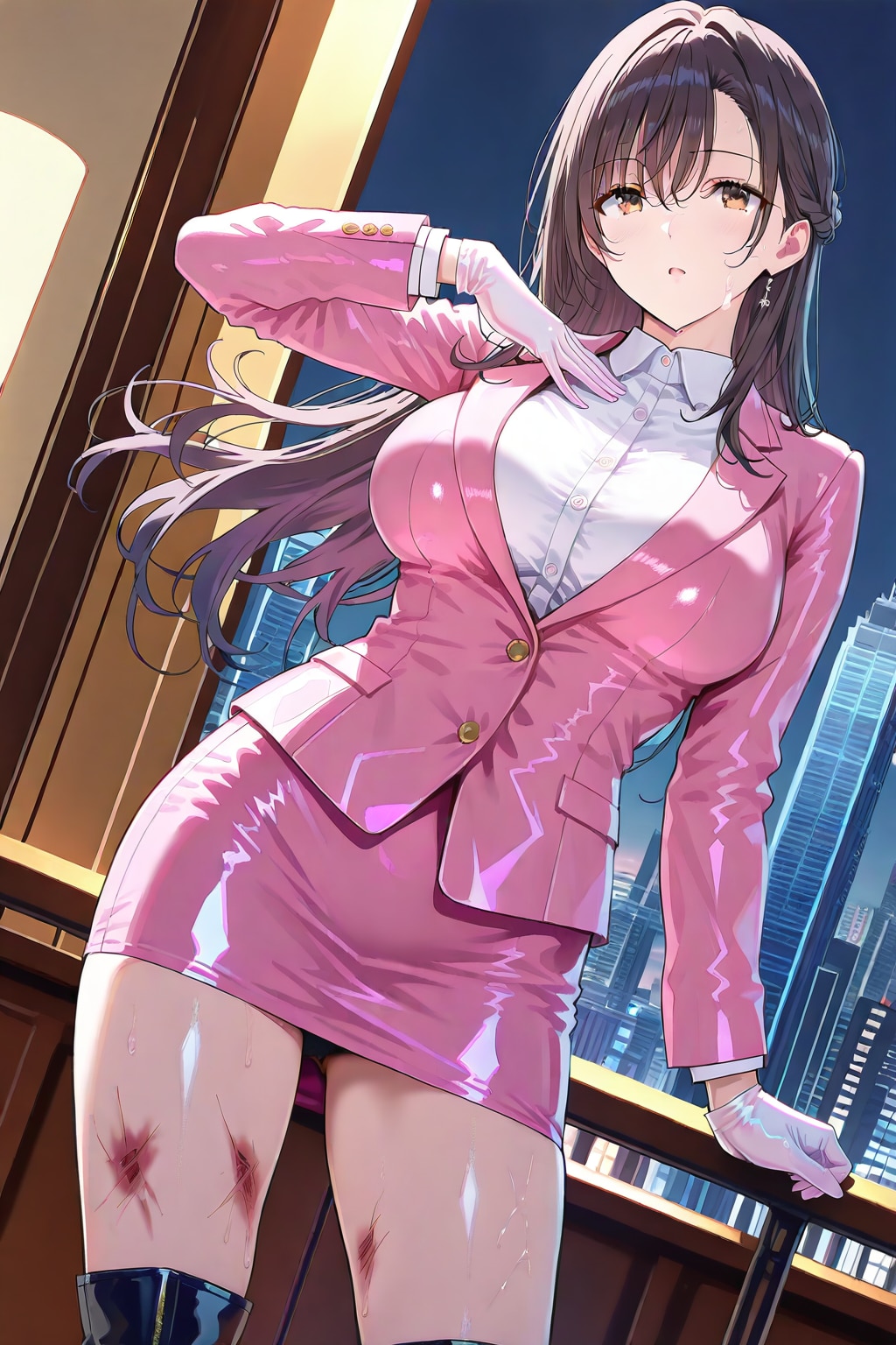 ユリママ　艶々スーツ