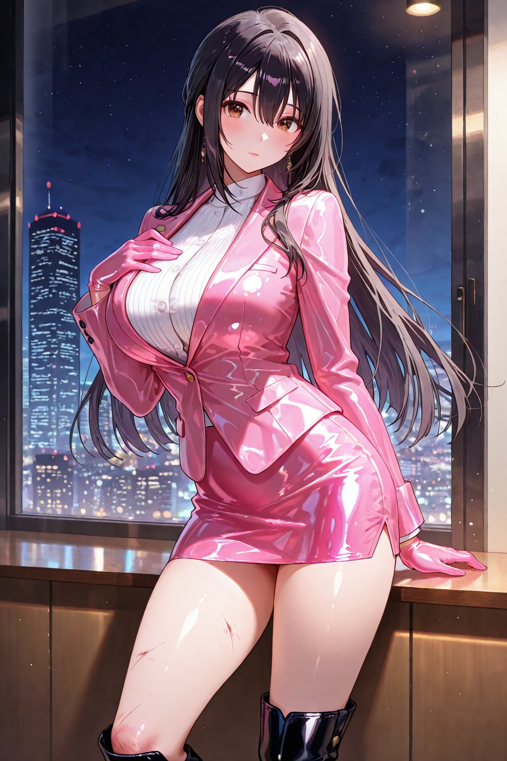 ユリママ　艶々スーツ