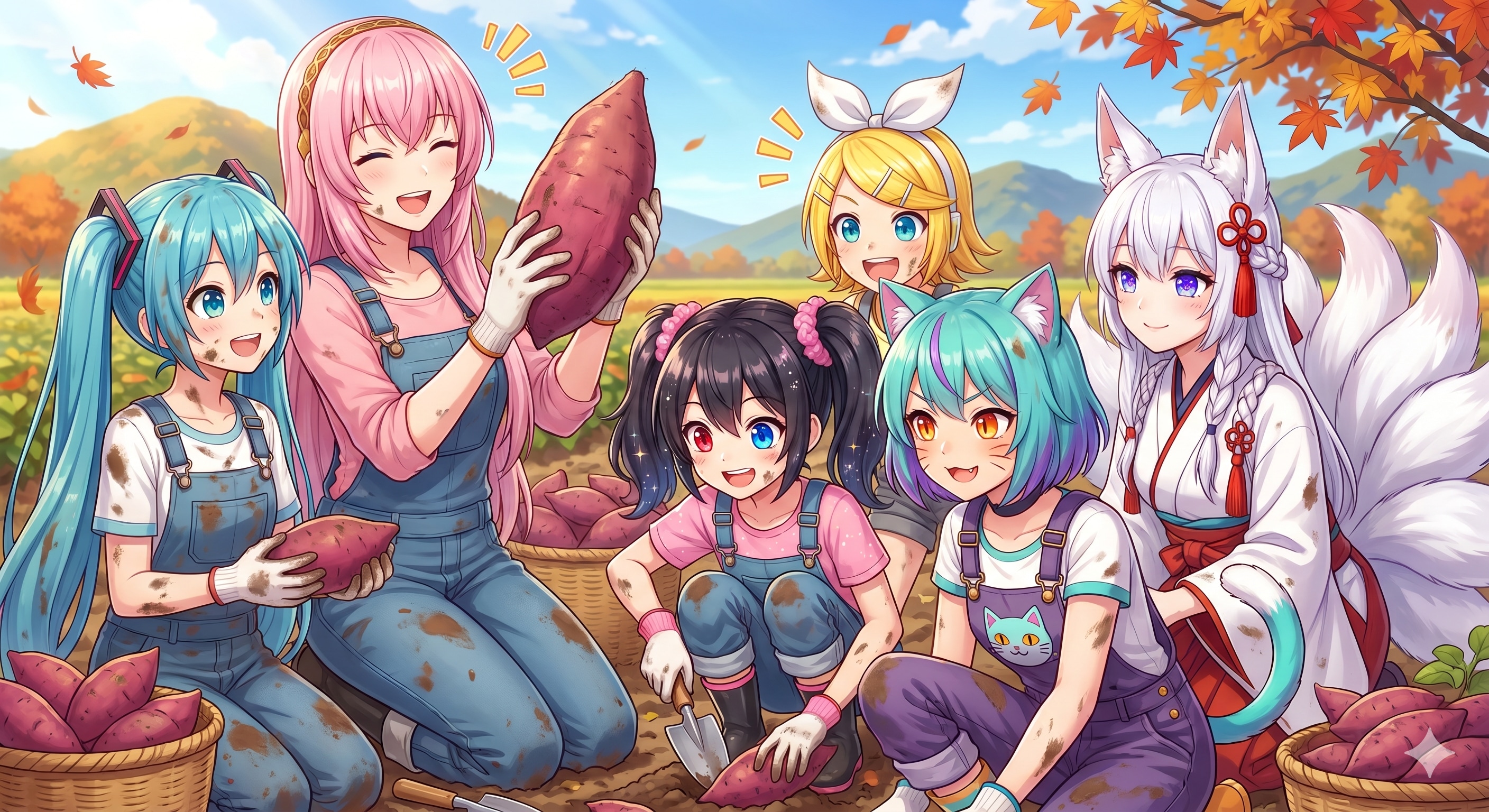 みんなでいも掘り | の人気AIイラスト・グラビア