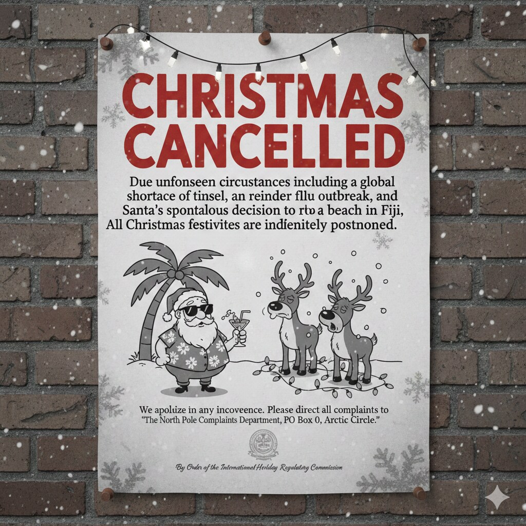 クリスマス中止のお知らせのポスター