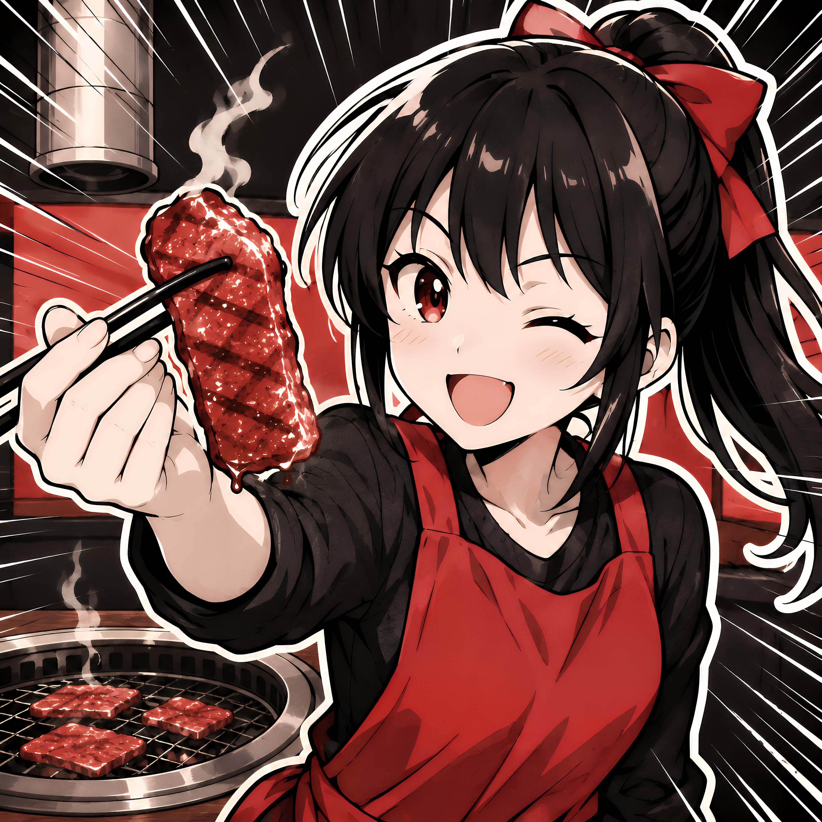 人の金で焼肉ゥ～！ | の人気AIイラスト・グラビア
