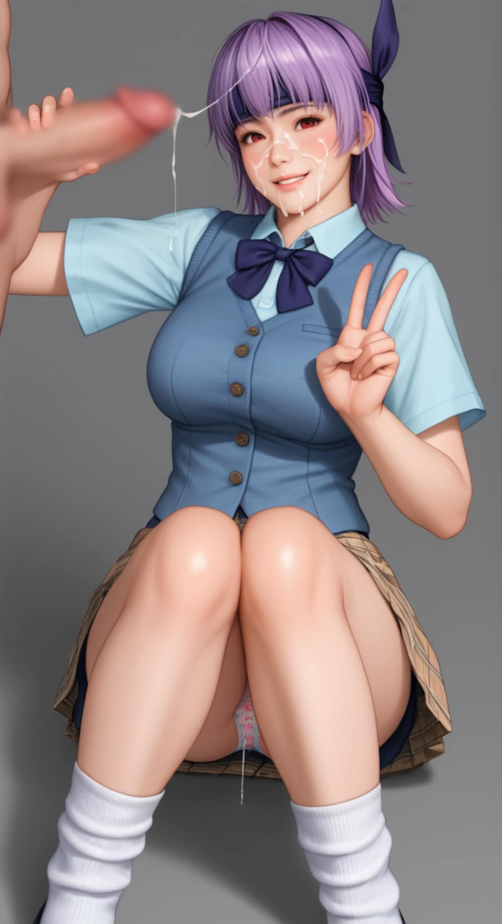 動画付_制服顔射