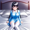 空色サテンスモック白サイハイソックス 12枚目
