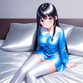空色サテンスモック白サイハイソックス 2枚目