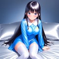 空色サテンスモック白サイハイソックス 6枚目