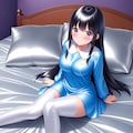 空色サテンスモック白サイハイソックス 8枚目