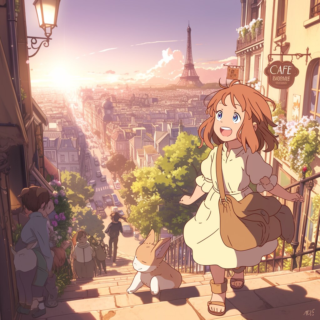 エッフェル塔と女の子 Eiffel Tower and girl