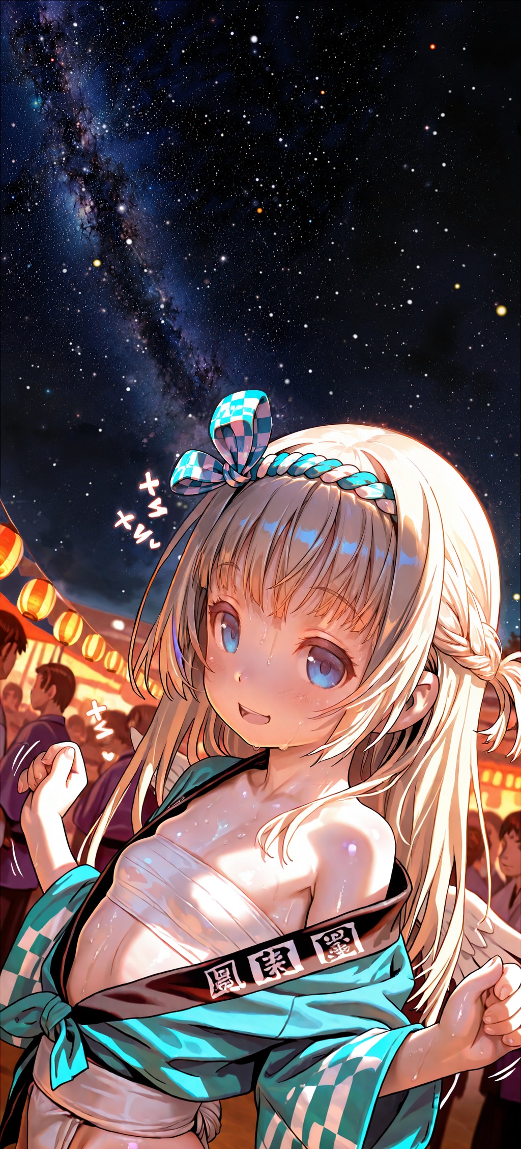 博多祇園山笠のシェチカちゃんと七夕の星空