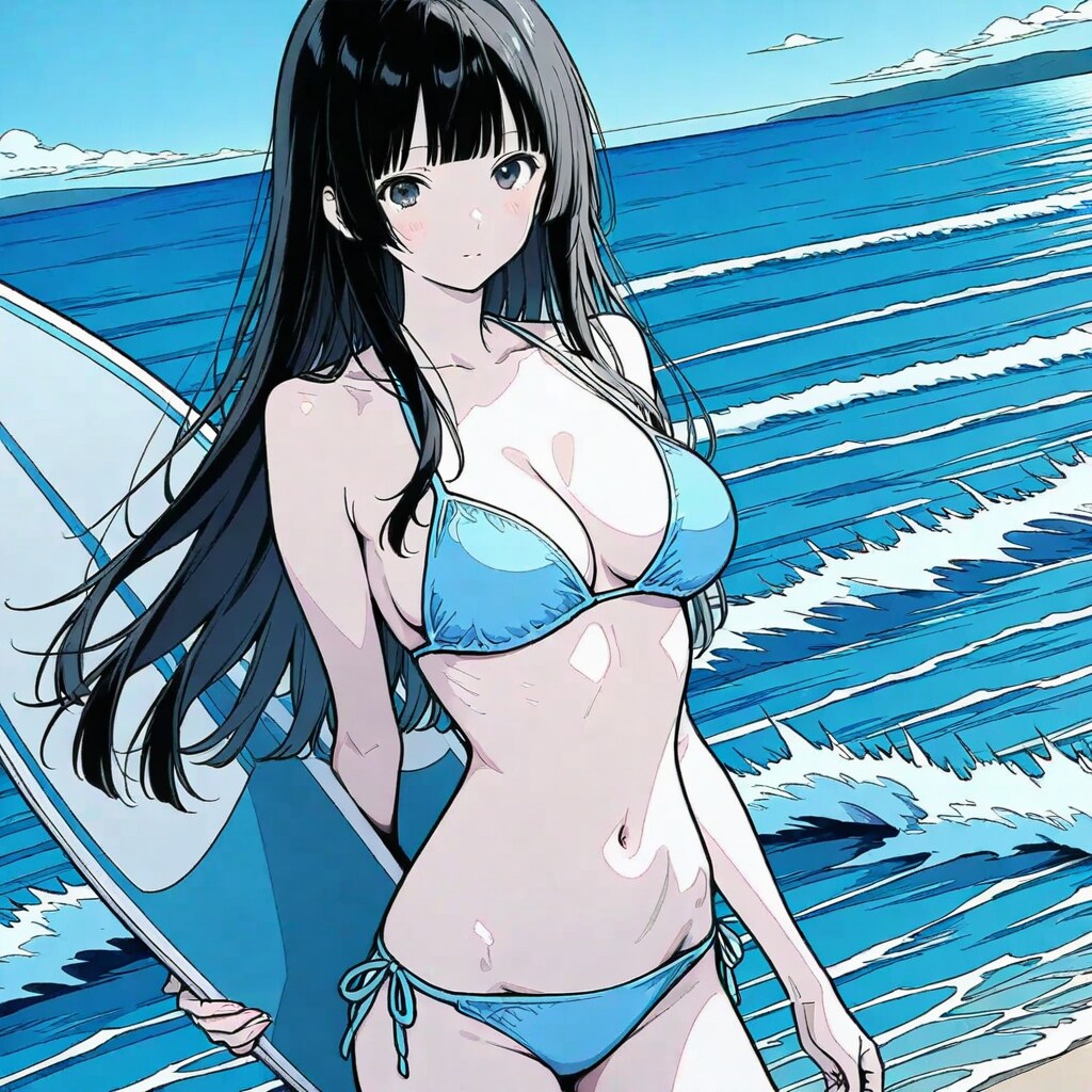 サーフボードとサキちゃん