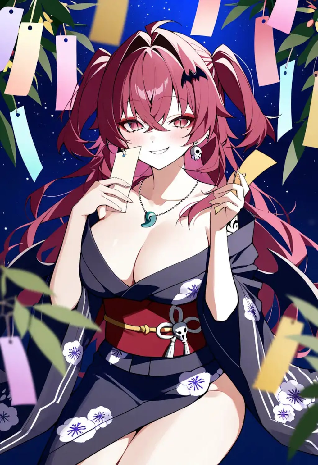 DaysAIうちの子3人娘の七夕に星に願いを🎋👘🌌❤️