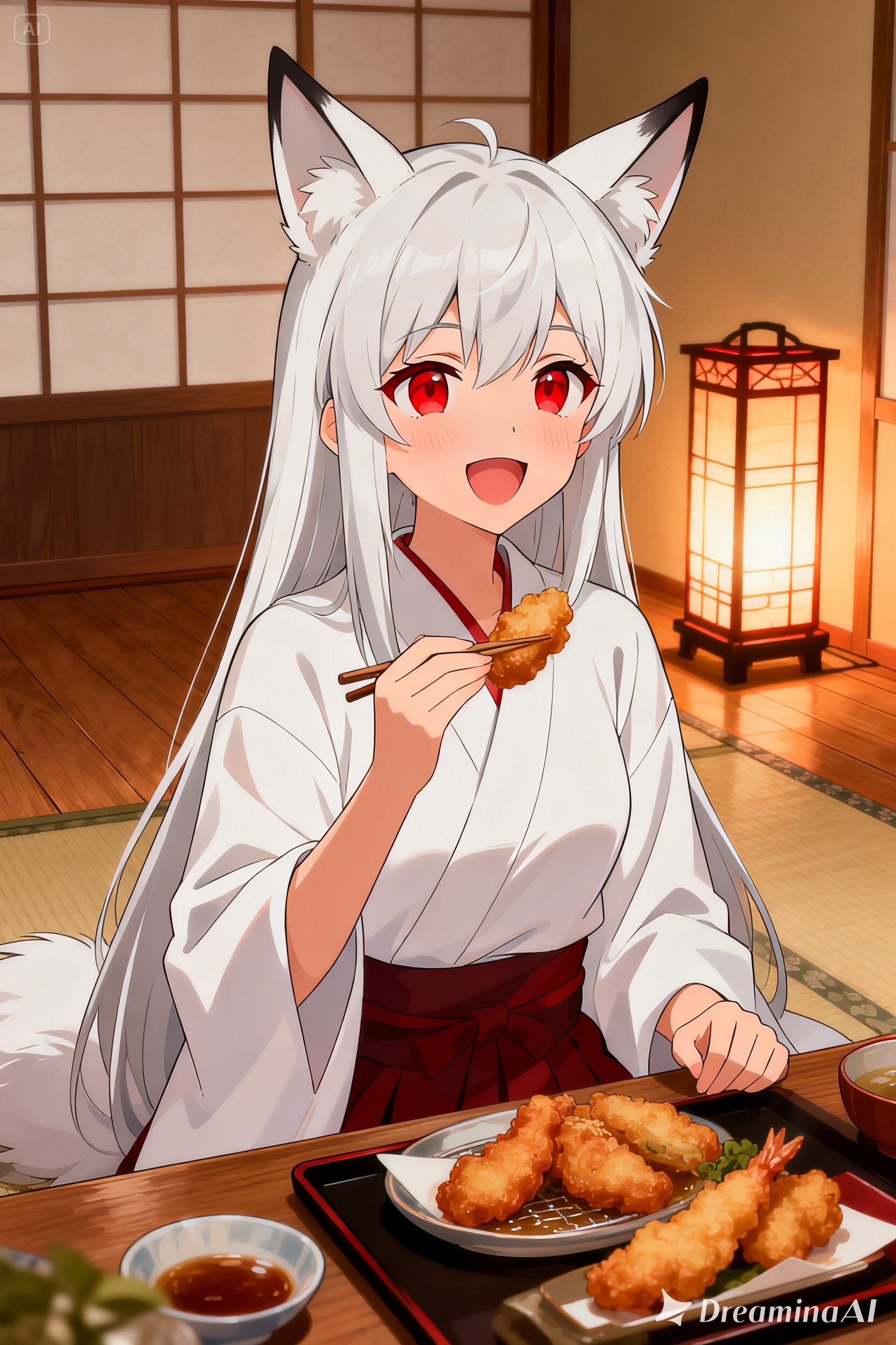 夕飯を食べる御神体様 | の人気AIイラスト・グラビア