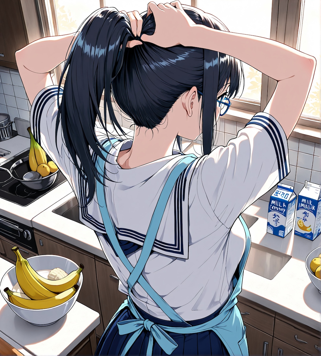 朝食にスムージー作ってくれるしおりちゃん