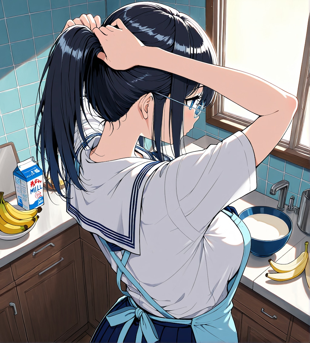 朝食にスムージー作ってくれるしおりちゃん