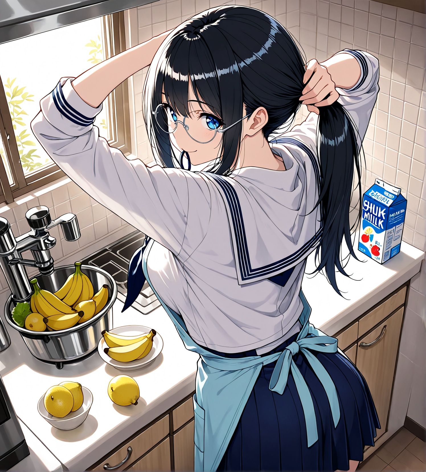 朝食にスムージー作ってくれるしおりちゃん