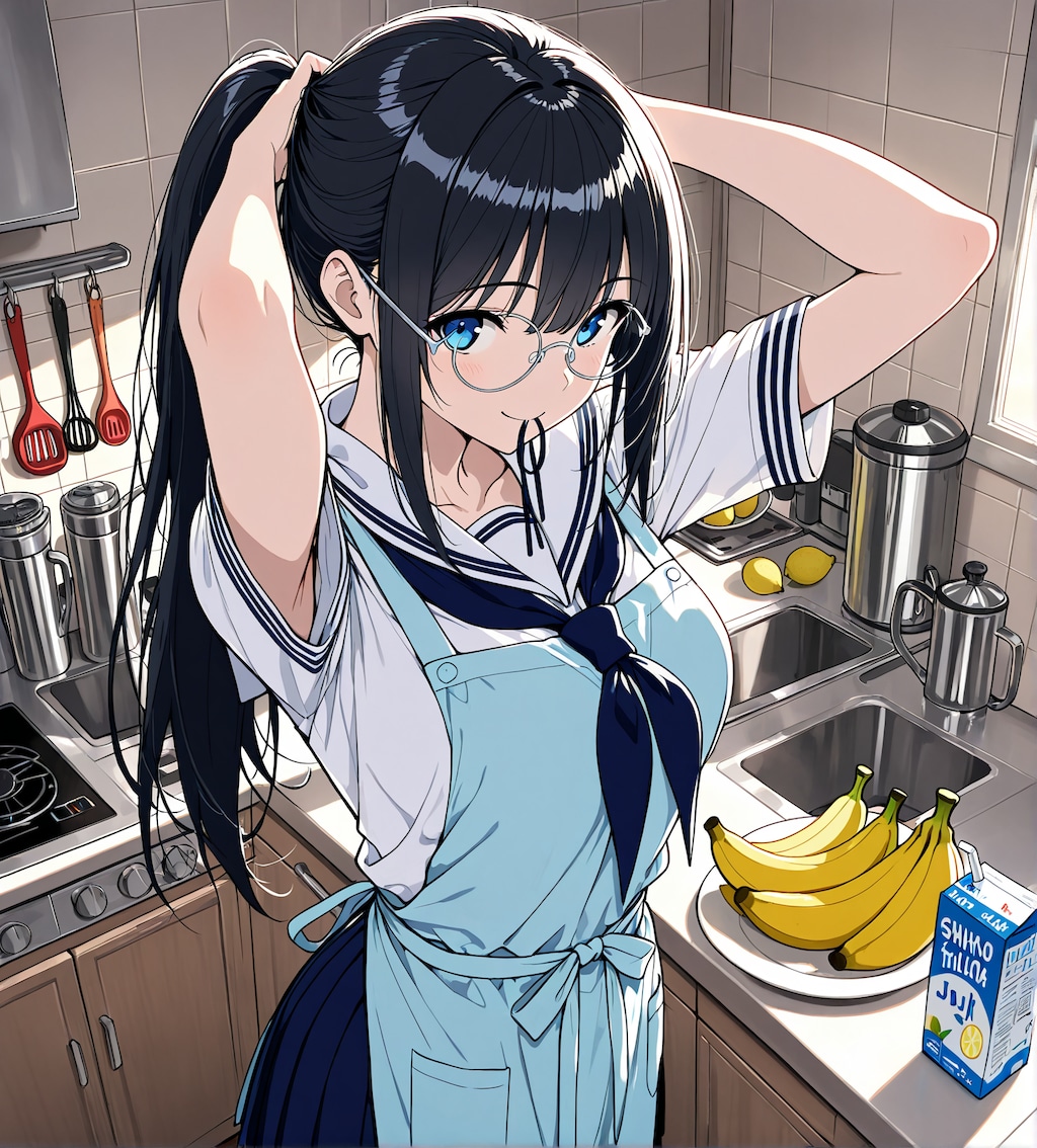 朝食にスムージー作ってくれるしおりちゃん