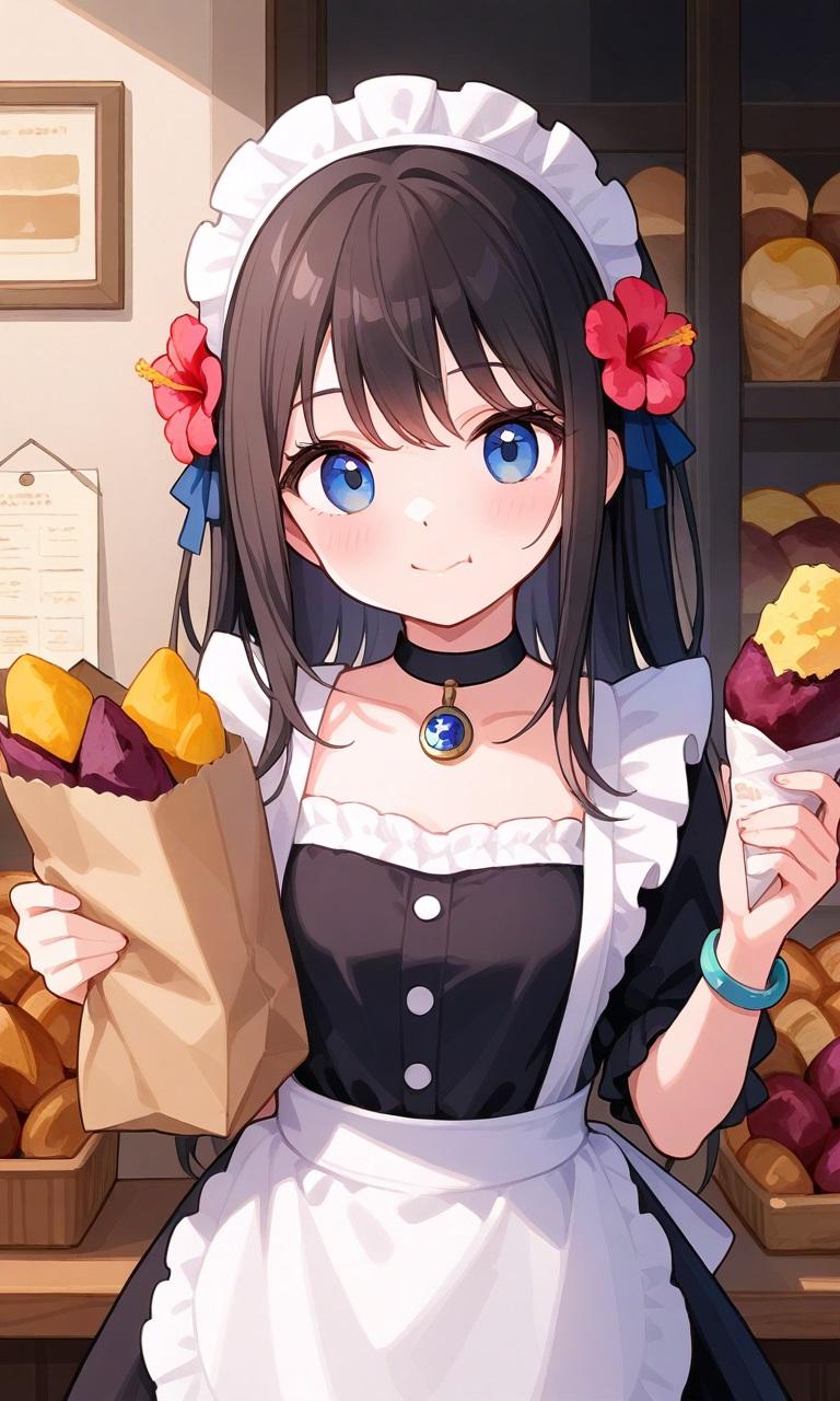 メイドさん　焼き芋