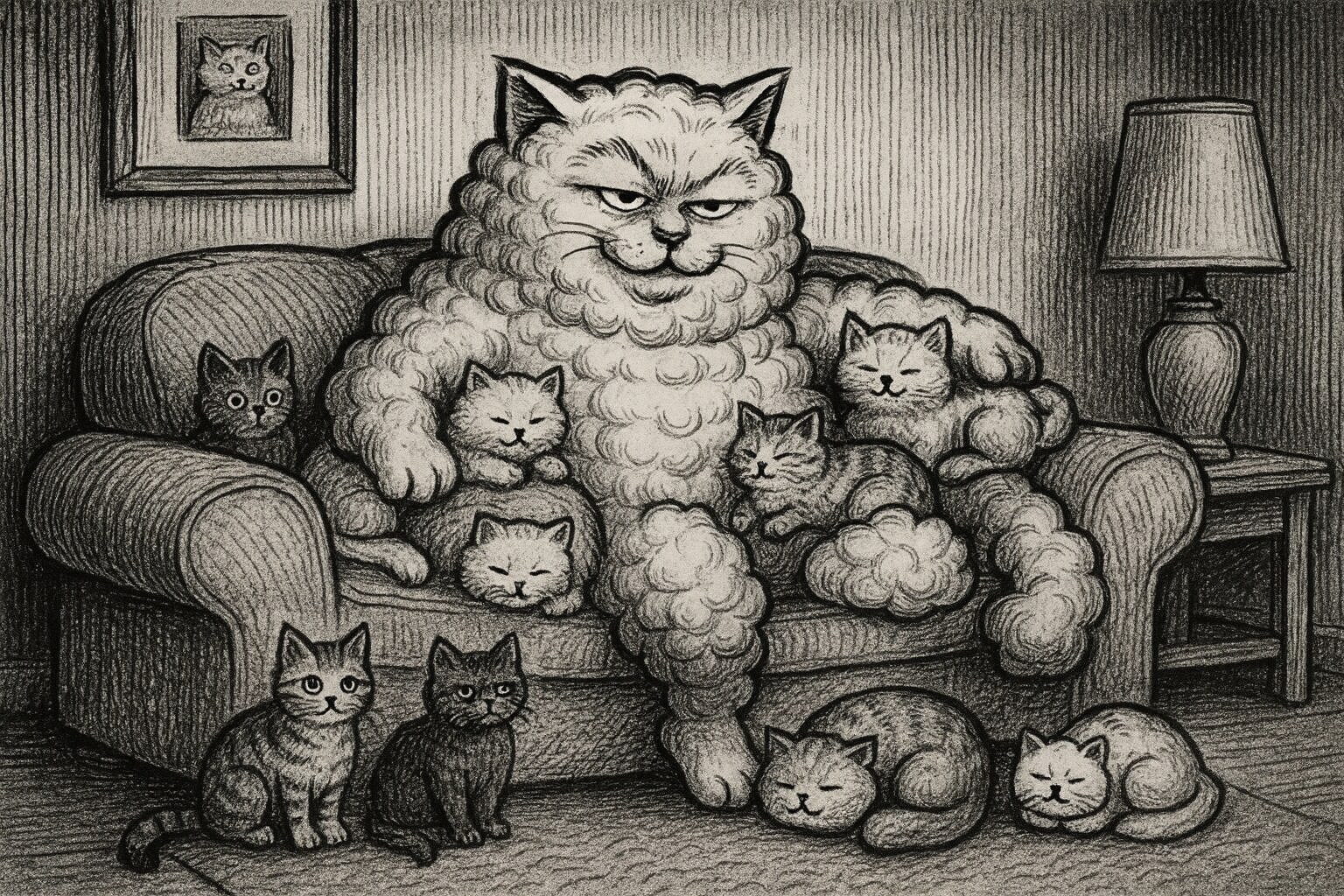 猫ハーレムを形成する謎生物 | の人気AIイラスト・グラビア