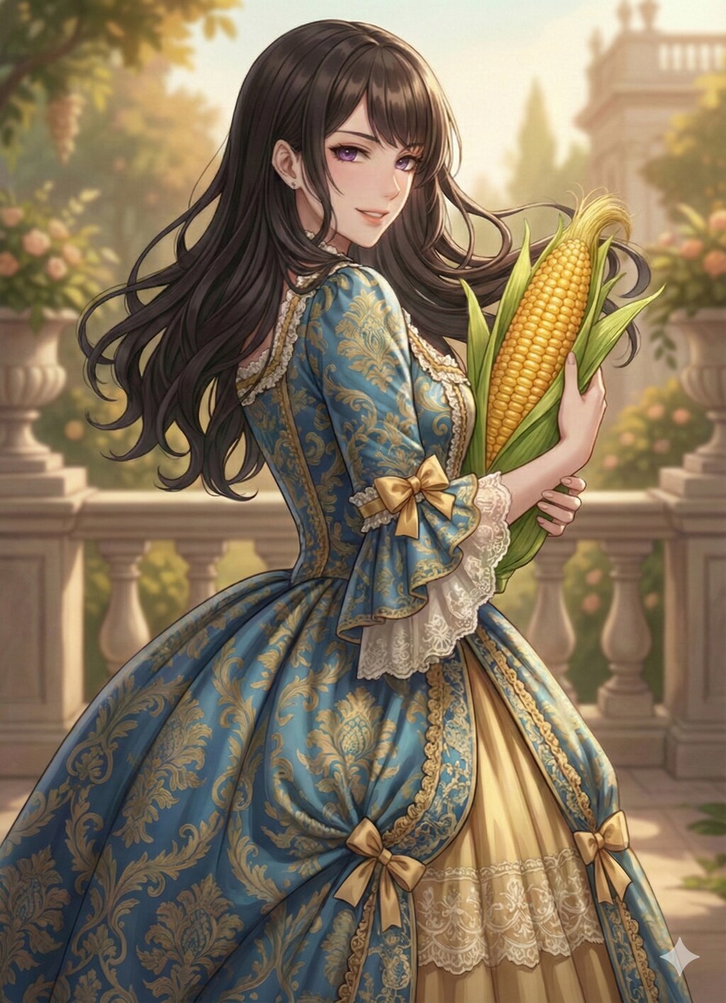 「トウモロコシを抱く伯爵夫人」のコスプレ