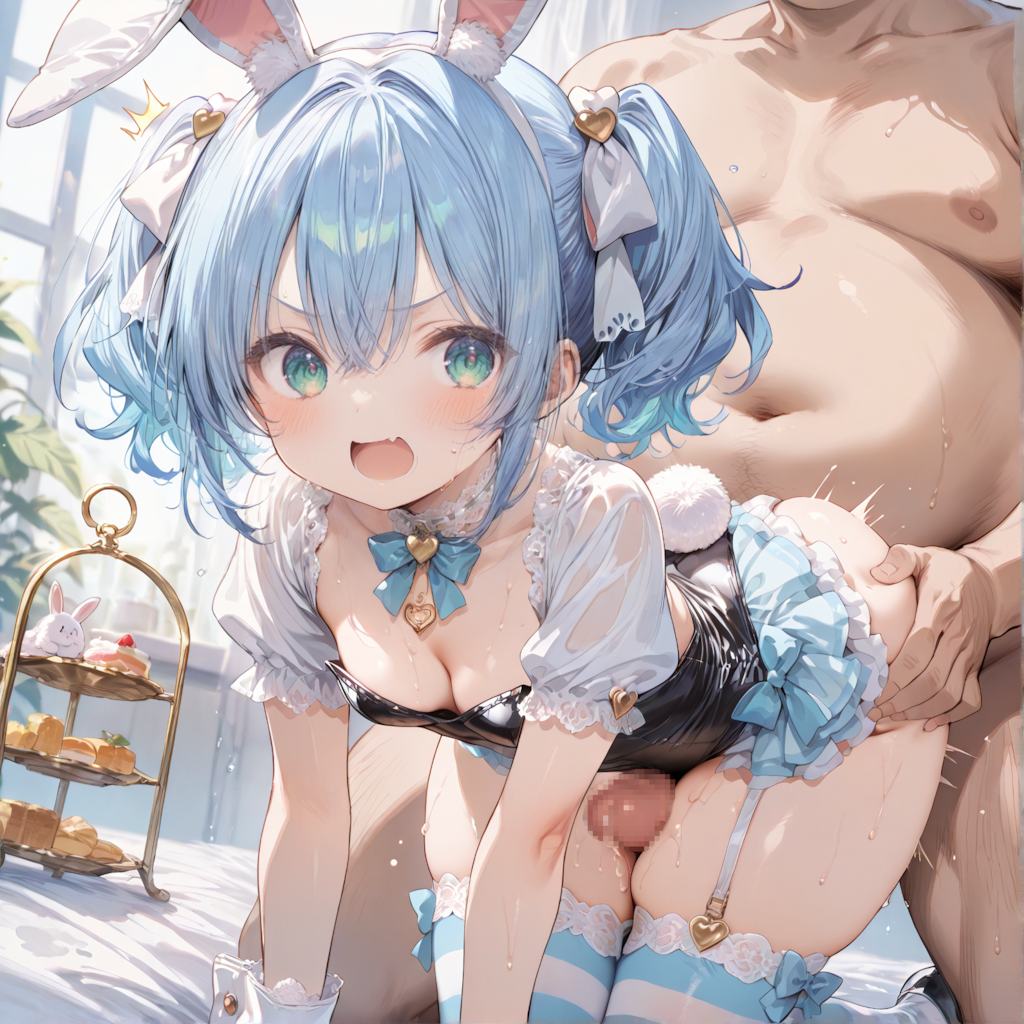 フリルバニー太ももコキ