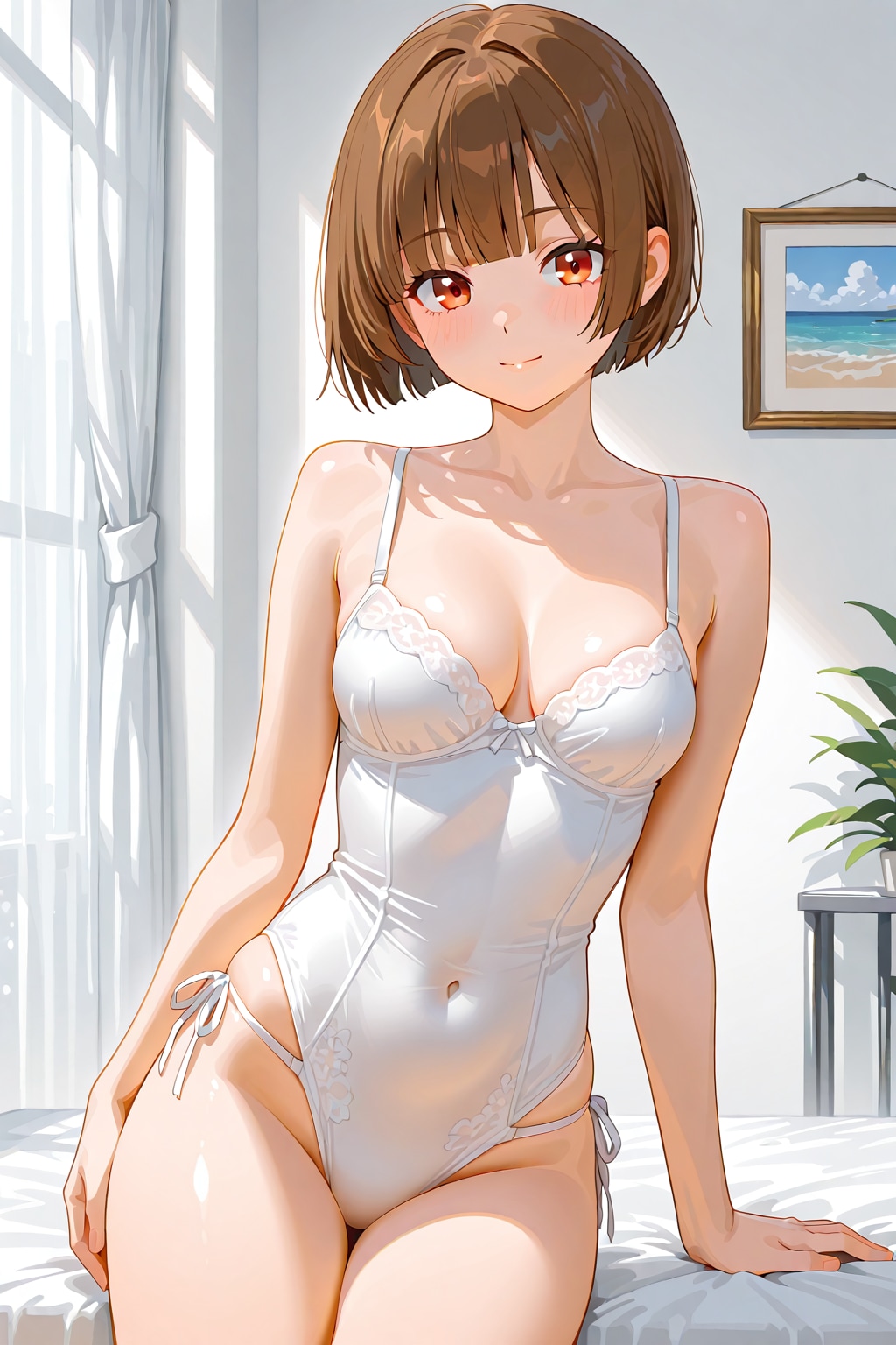 美しい淑女の木版画