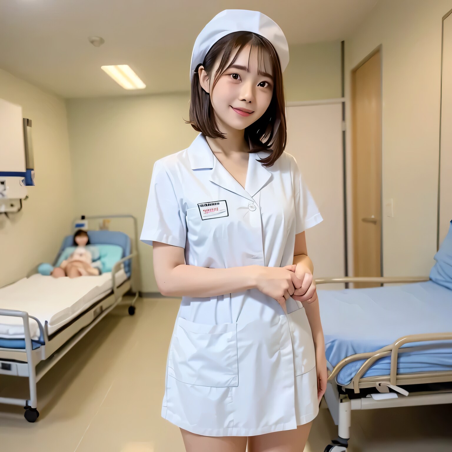 黒髪ボブで白衣の美女２３ | の人気AIイラスト・グラビア