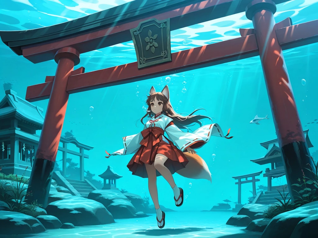 水中詰め合わせ キツネ娘と海に沈んだ神社編