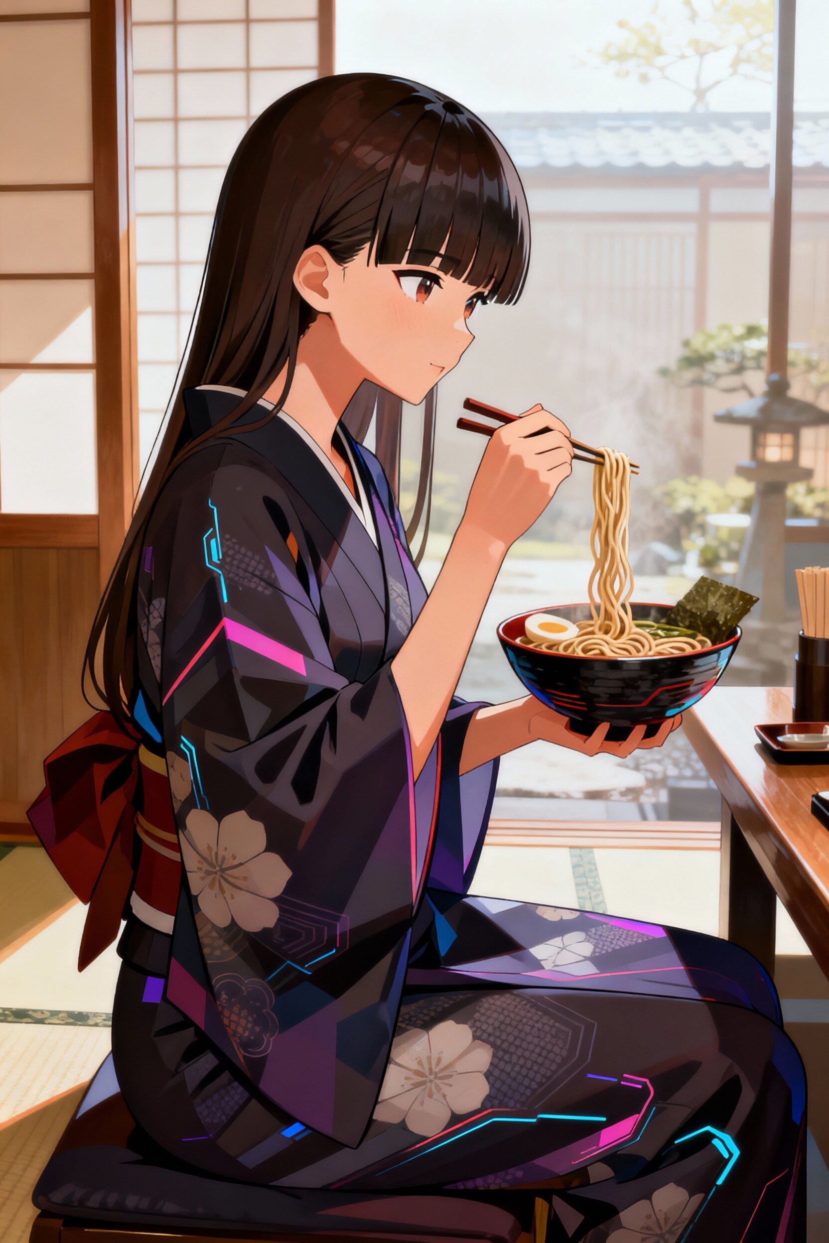 年越しそばをいただく