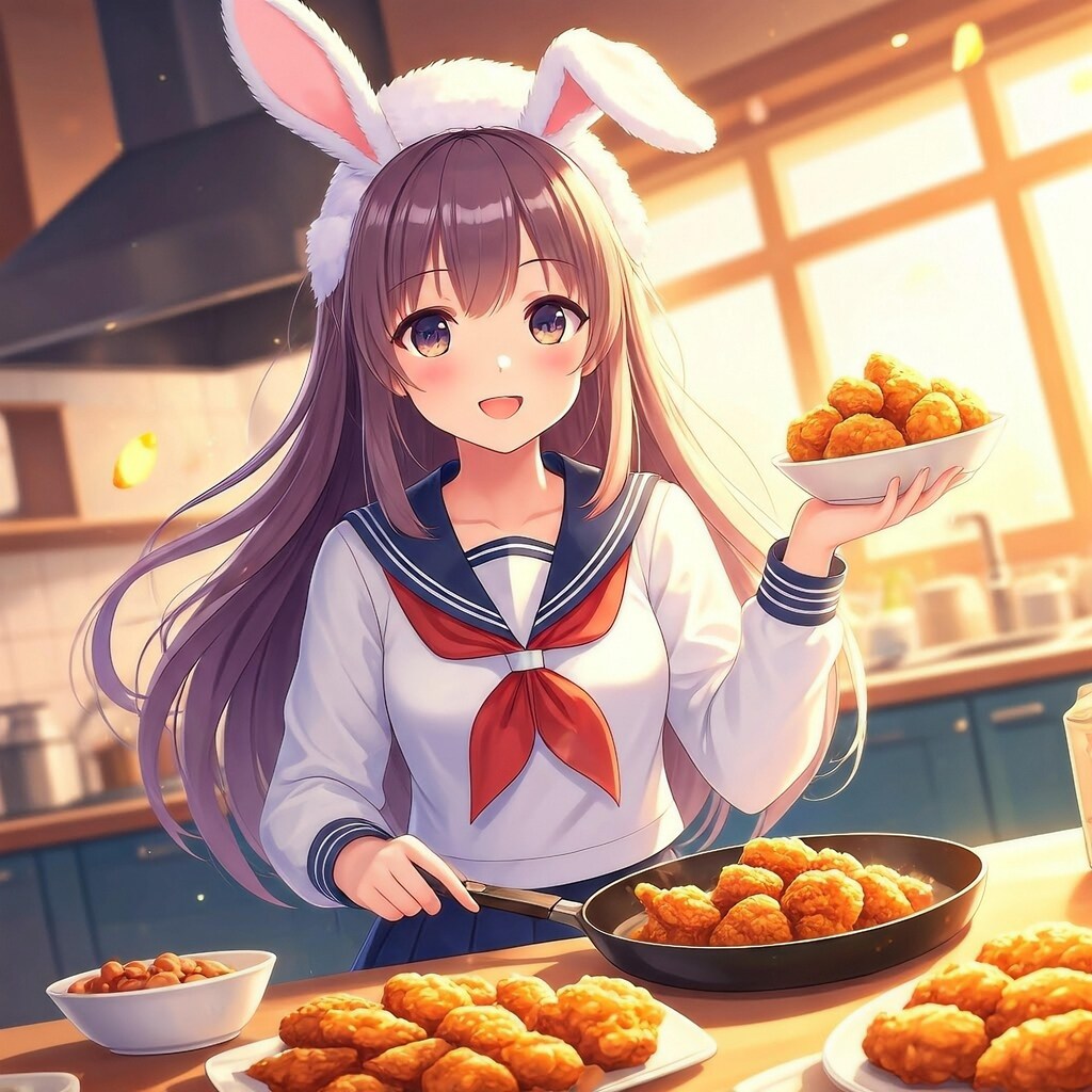 ピクセルちゃんとからあげ