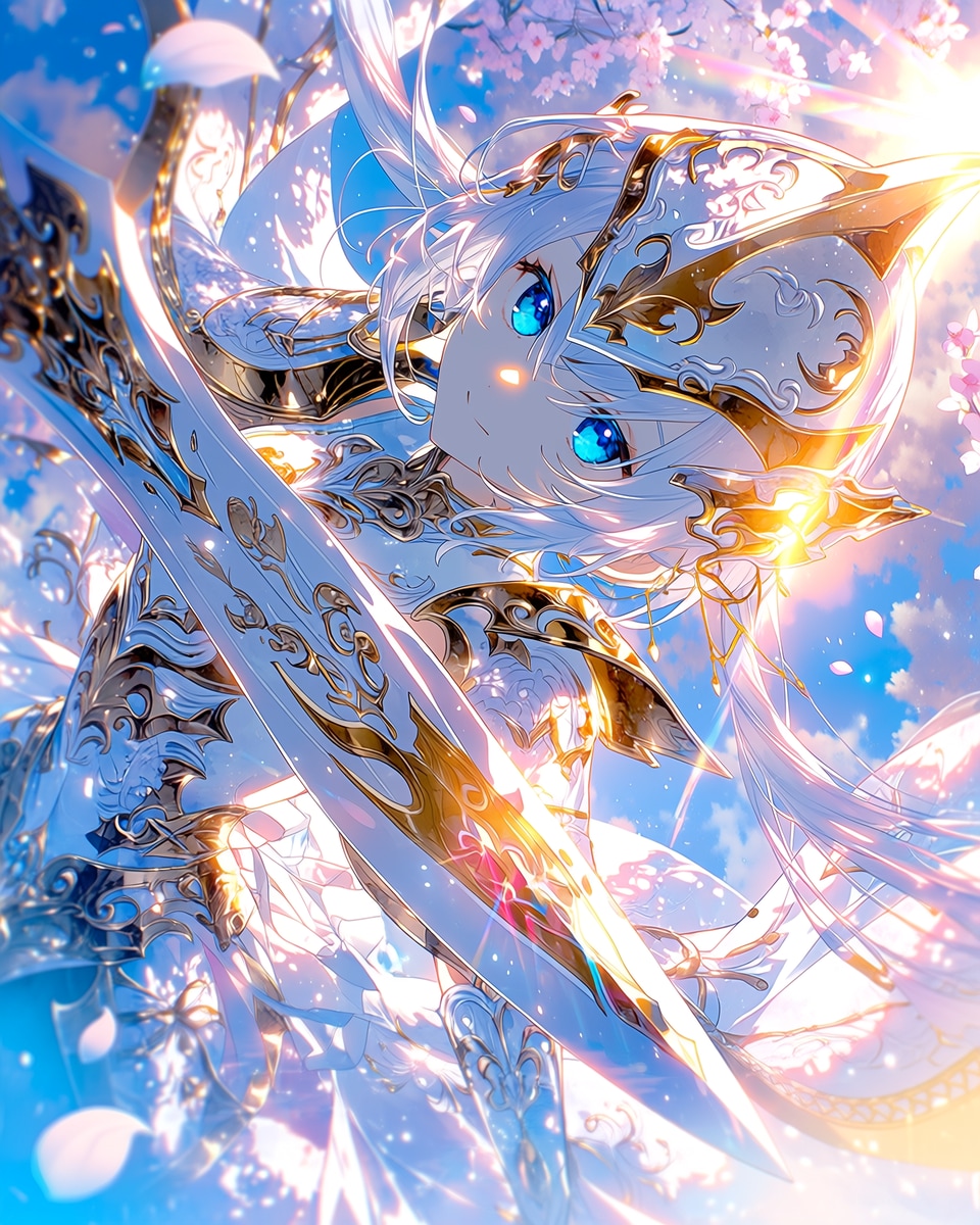 Celestial Valkyrie of the Moonlit Sakura | の人気AIイラスト・グラビア