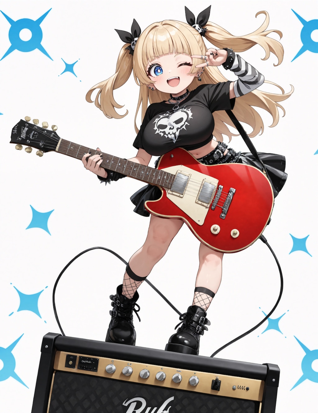 アンプの上の小さなヒロイン