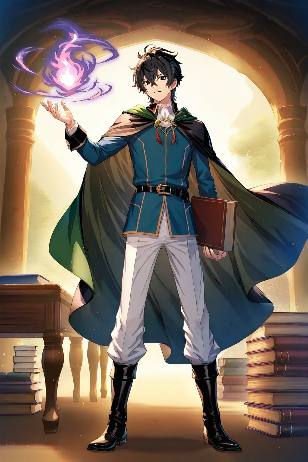 ファンタジーな洞窟地下、大きな男性学者2-3-2 | の人気AIイラスト・グラビア