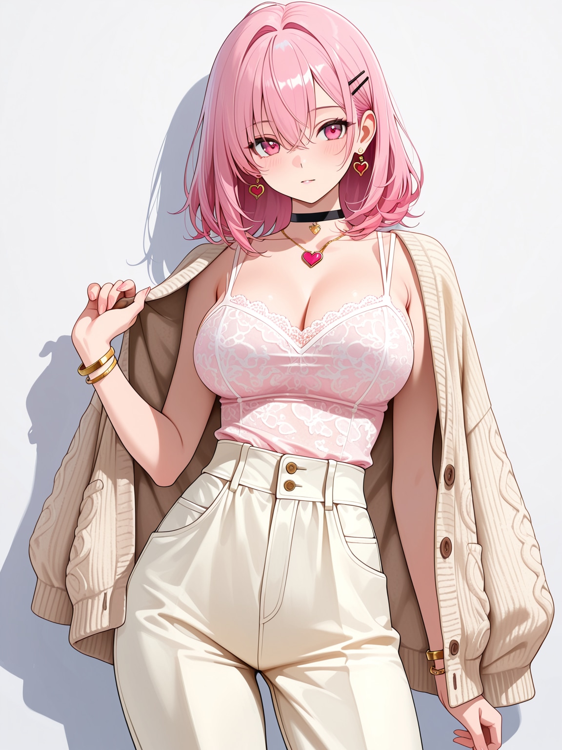 ハイウエストロングパンツ