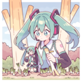 ボカロ　初音ミク　ネギの収穫風景？ 8枚目
