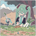 ボカロ　初音ミク　ネギの収穫風景？ 5枚目