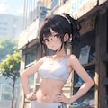 スポーツウェアの眼鏡っ娘 2枚目