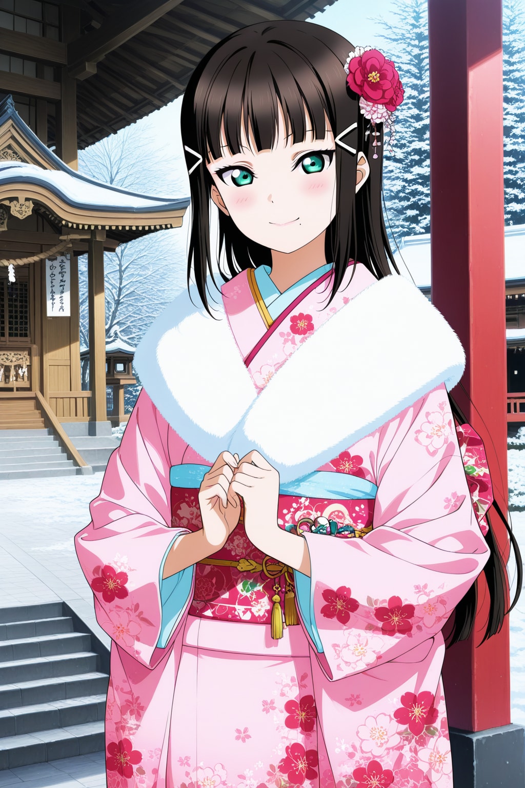 元旦と同時にダイヤちゃんあけおめ誕生日🎍💠🎂👘❤️