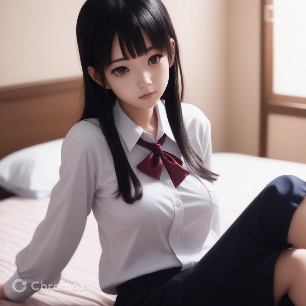 CG系女子高生が足を組む