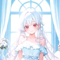 オフショルダーのワンピースの女の子 2枚目