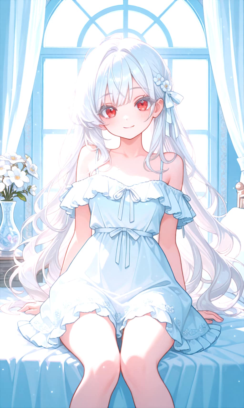 オフショルダーのワンピースの女の子