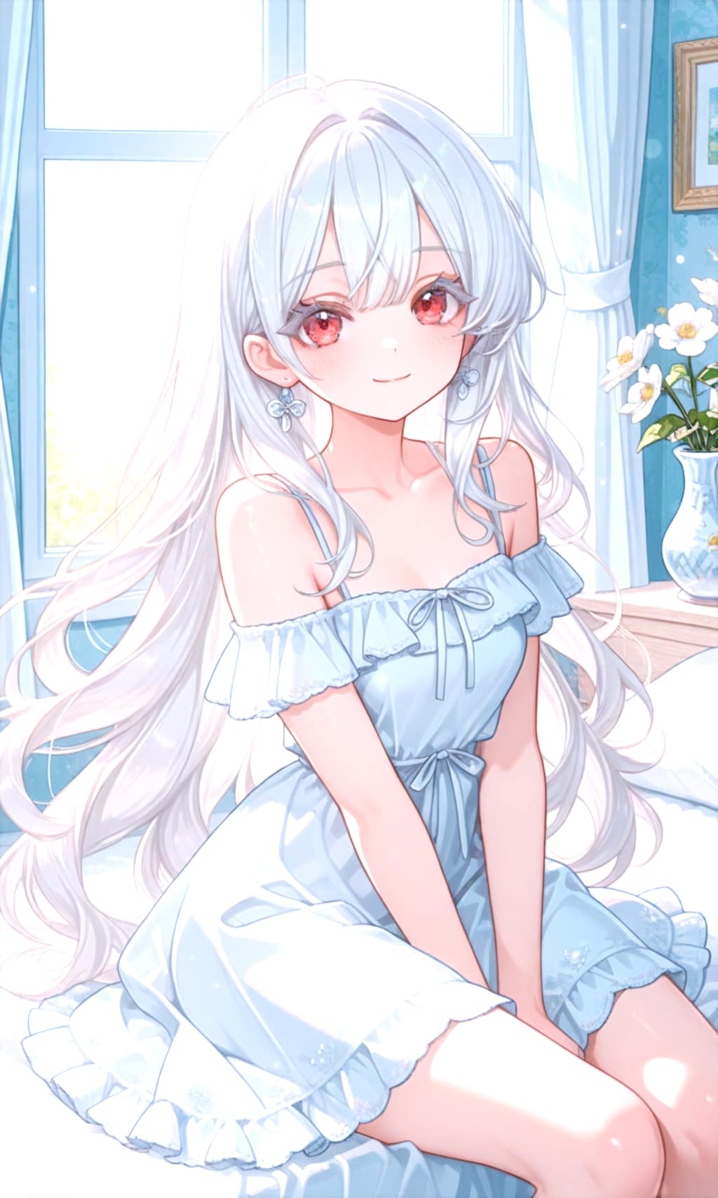 オフショルダーのワンピースの女の子