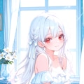 オフショルダーのワンピースの女の子 3枚目