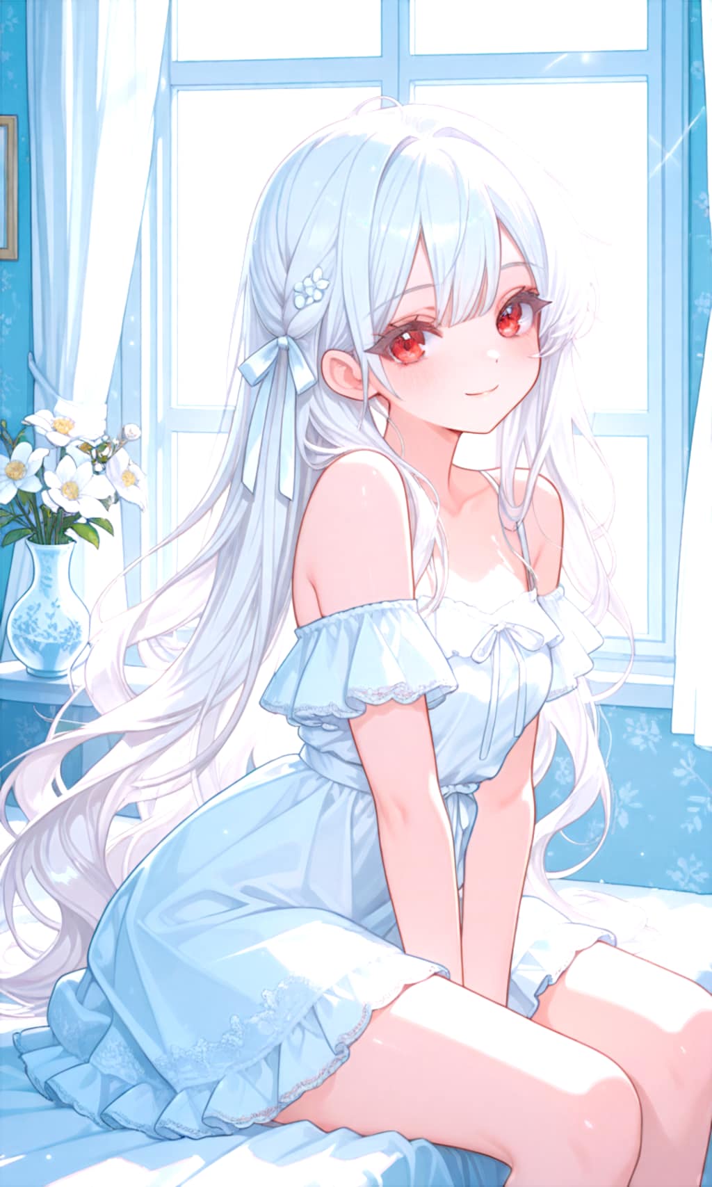 オフショルダーのワンピースの女の子